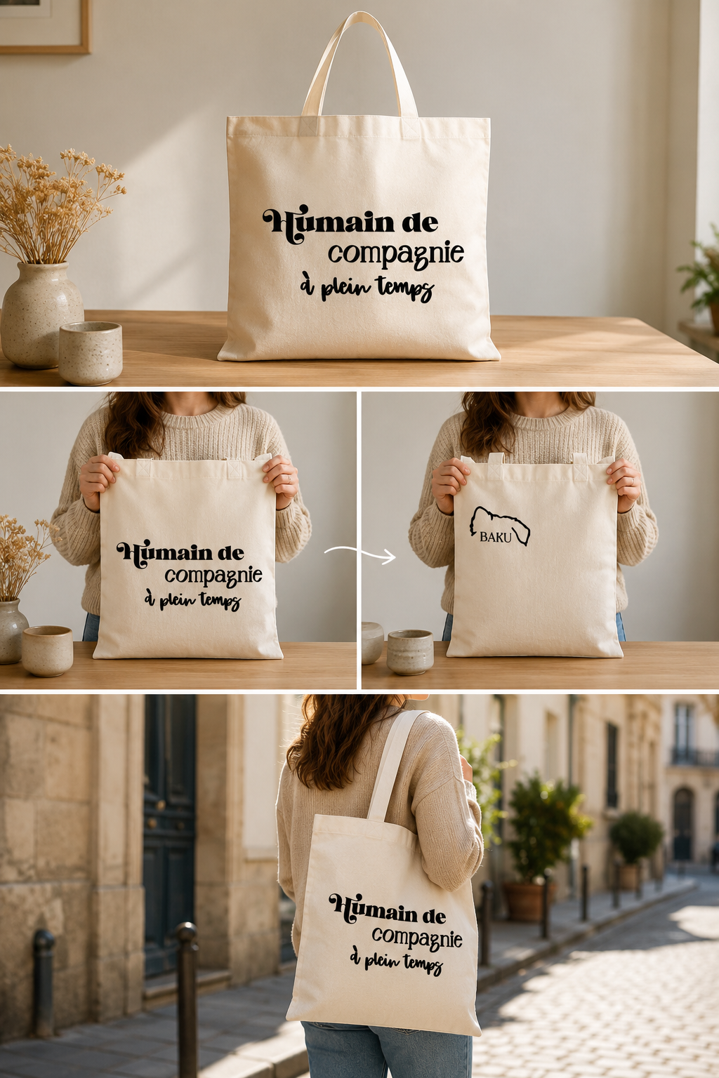Tote bag - Humain.e de compagnie à plein temps
