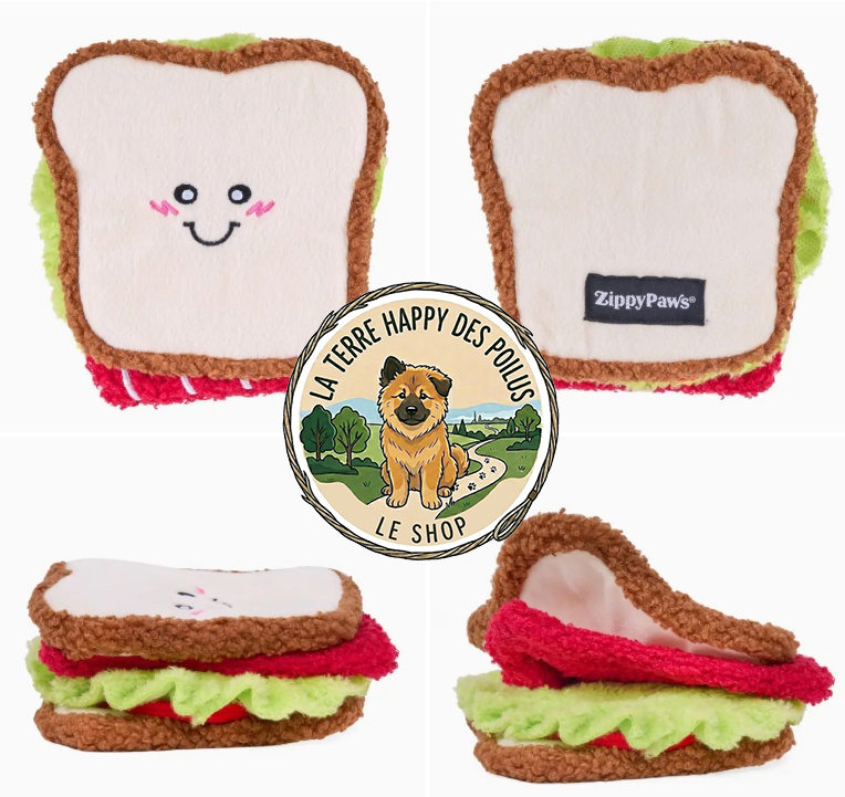 Zippy Paws - Jouet pour chien - Sandwich BLT
